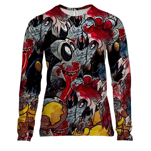 Жіночий 3D лонгслів з кривавим Міккі Маусом