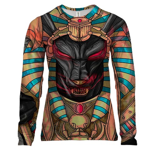 Женский 3D лонгслив со злым Анубисом