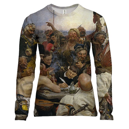 Женский 3D лонгслив с картиной "Запорожцы пишут письмо турецкому