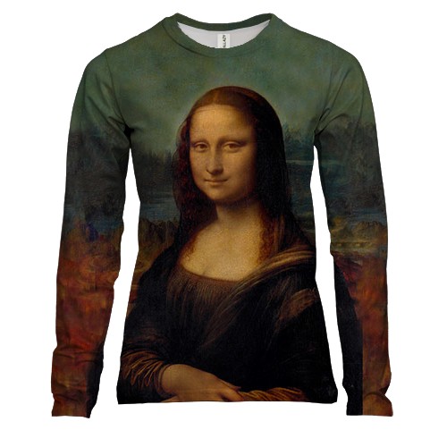 Жіночий 3D лонгслів з Джокондой (Мона Ліза)