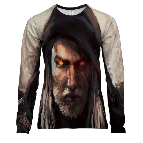 Жіночий 3D лонгслів Witcher 3 - Wild Hunt (Геральт в капюшоні)