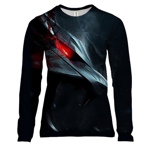 Женский 3D лонгслив Witcher 3 - Wild Hunt (волк в профиль)