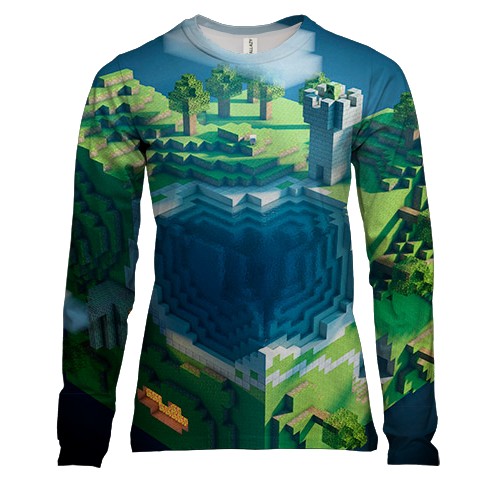 Женский 3D лонгслив Minecraft - Мир