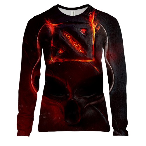 Женский 3D лонгслив Dota 2  с черепом