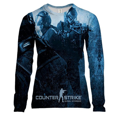 Женский 3D лонгслив Counter Strike - GO