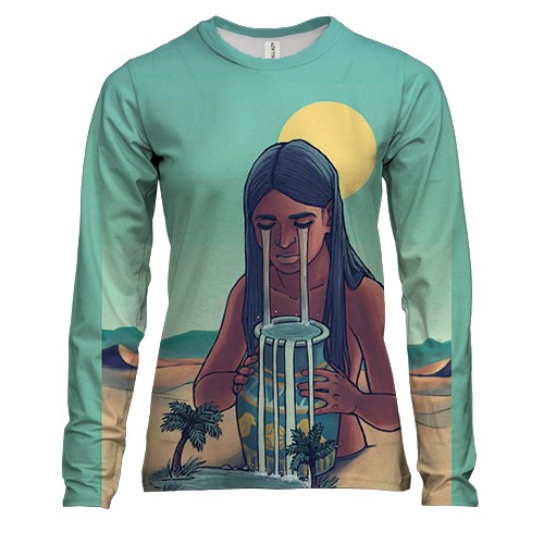 Жіночий 3D лонгслів зі знаком зодіаку Водолій