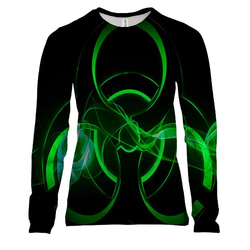 Жіночий 3D лонгслів зі знаком радіації