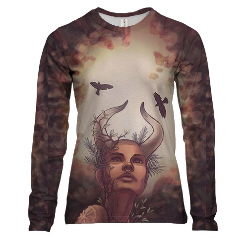 Жіночий 3D лонгслів зі знаком зодіаку Діва