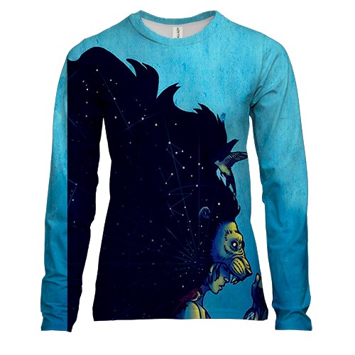 Жіночий 3D лонгслів зі знаком зодіаку Лев