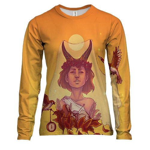 Жіночий 3D лонгслів зі знаком зодіаку Козеріг