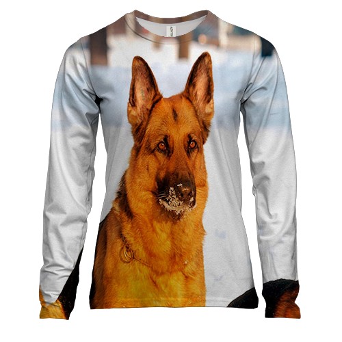 Жіночий 3D лонгслів з німецькою вівчаркою