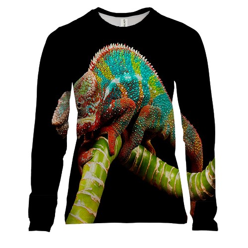 Жіночий 3D лонгслів з хамелеоном