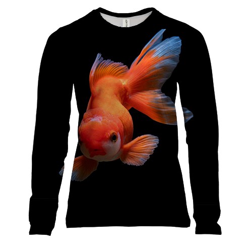 Жіночий 3D лонгслів із золотою рибкою