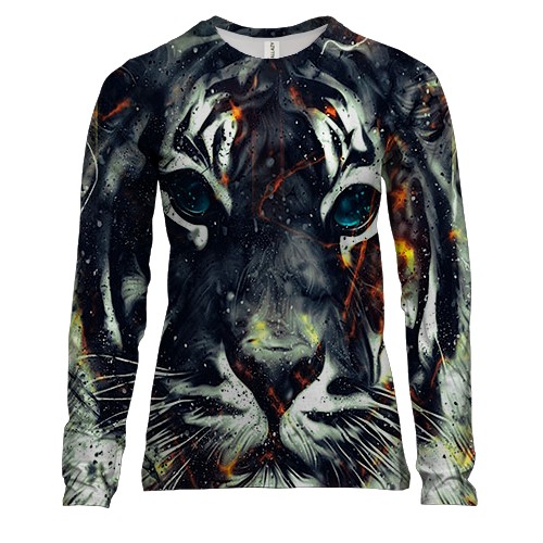 Женский 3D лонгслив с эпическим тигром