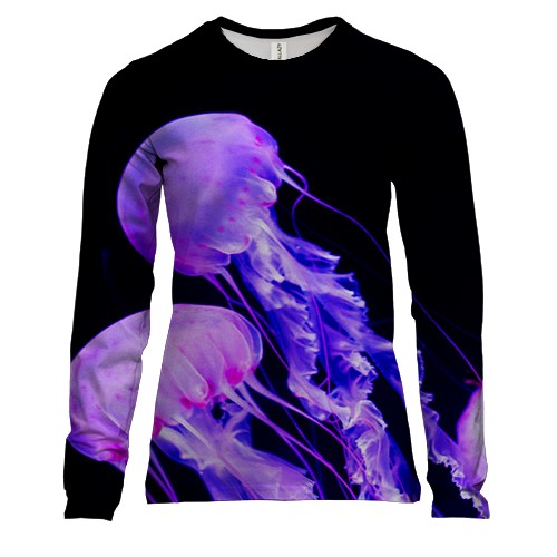 Женский 3D лонгслив с медузами