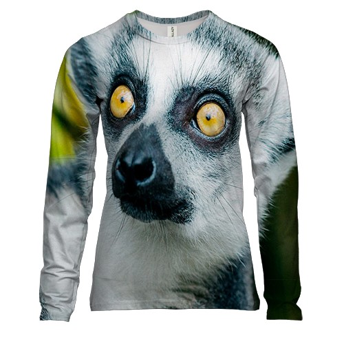 Женский 3D лонгслив с лемуром
