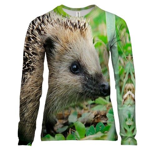 Женский 3D лонгслив с ёжиком