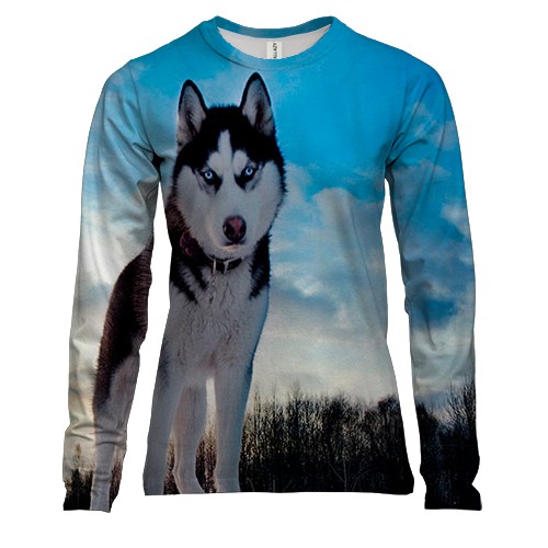 Жіночий 3D лонгслів с хаски