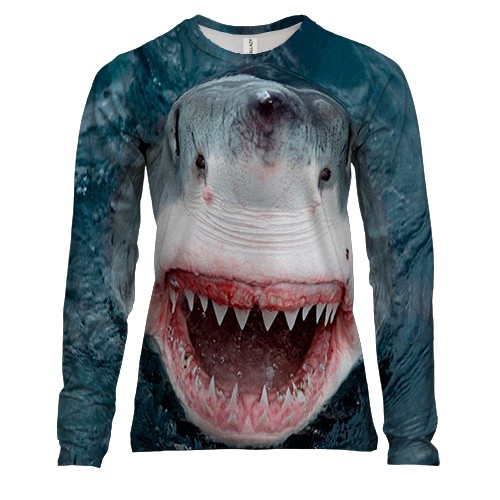 Женский 3D лонгслив с акулой