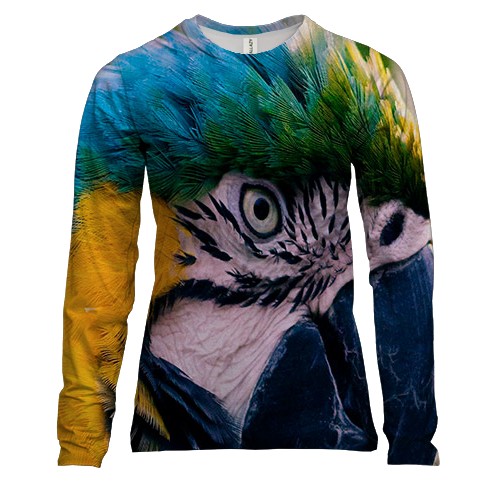 Женский 3D лонгслив с попугаем