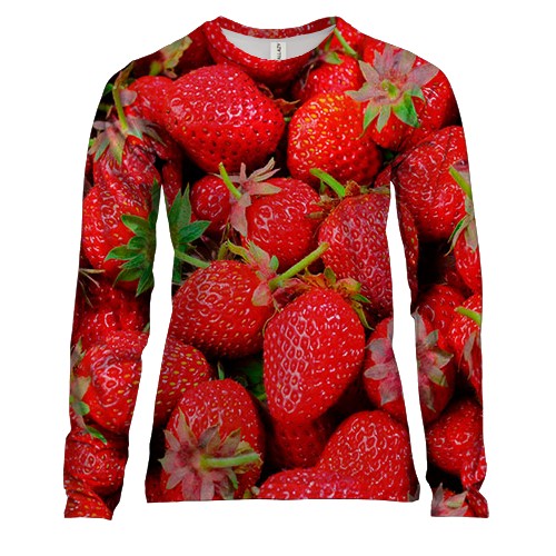 Жіночий 3D лонгслів з полуницею
