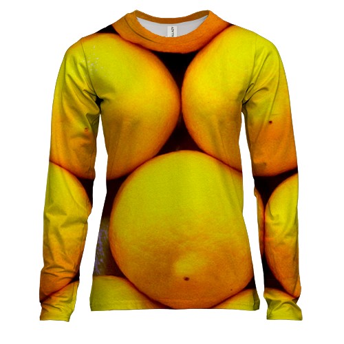 Женский 3D лонгслив с лимонами