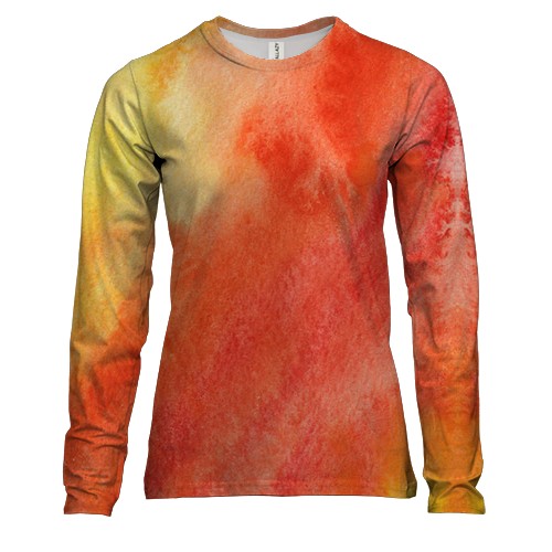 Жіночий 3D лонгслів з жовтою фарбою