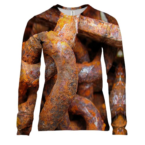 Жіночий 3D лонгслів з іржавим ланцюгом