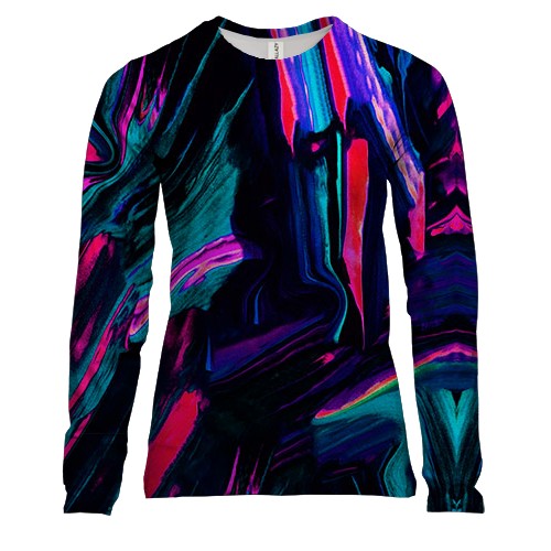 Жіночий 3D лонгслів з неоновими мазками