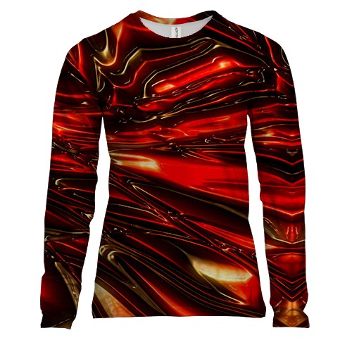 Женский 3D лонгслив с красной плазмой