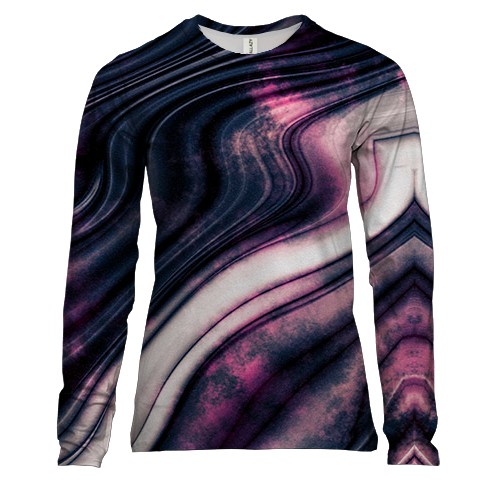 Женский 3D лонгслив с фиолетовой материей
