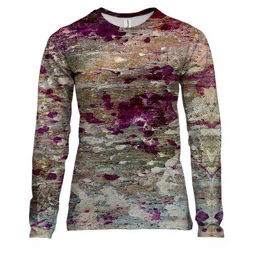 Женский 3D лонгслив с фиолетовой ржавчиной