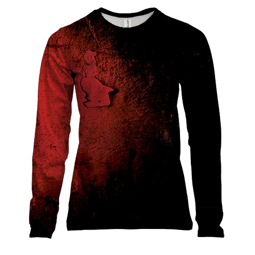 Жіночий 3D лонгслів з червоною стіною