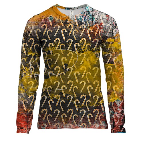 Женский 3D лонгслив с гранж рисунком