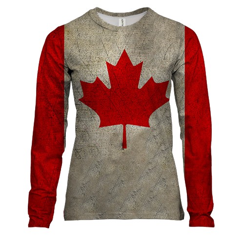 Женский 3D лонгслив с флагом Канады