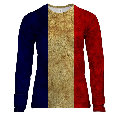 Женский 3D лонгслив с флагом Франции