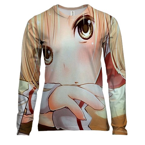 Женский 3D лонгслив с Аниме грустной девушкой