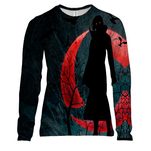 Женский 3D лонгслив с темным Наруто