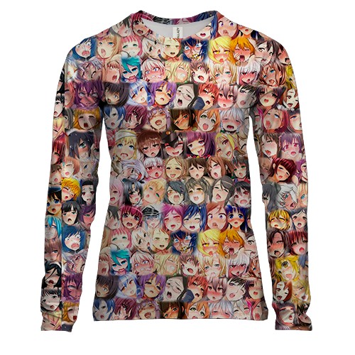 Женский 3D лонгслив Ахэгао (2)