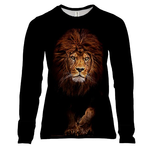 Женский 3D лонгслив со львом (3)