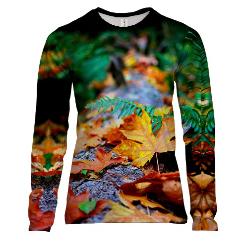 Женский 3D лонгслив Осенние листья