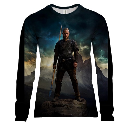 Женский 3D лонгслив Рагнар Лодброк (Викинги)