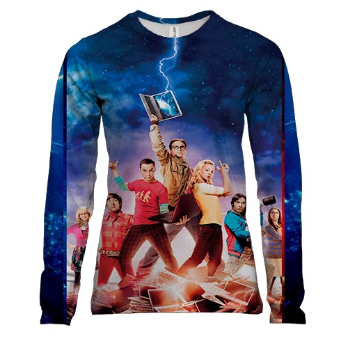 Женский 3D лонгслив Теория Большого взрыва