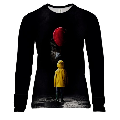 Женский 3D лонгслив Мальчик с шариком (Оно)