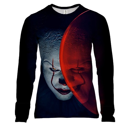 Женский 3D лонгслив с Клоуном (Оно)