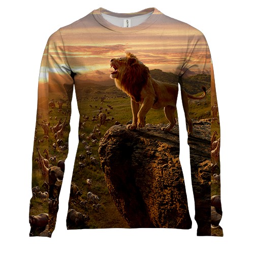 Жіночий 3D лонгслів Лев на горі предків