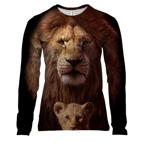 Женский 3D лонгслив Лев Муфаса и Симба