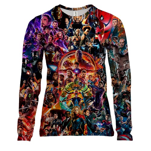 Женский 3D лонгслив с героями комиксов