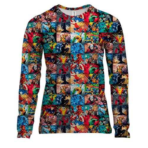 Жіночий 3D лонгслів з героями коміксів (2)