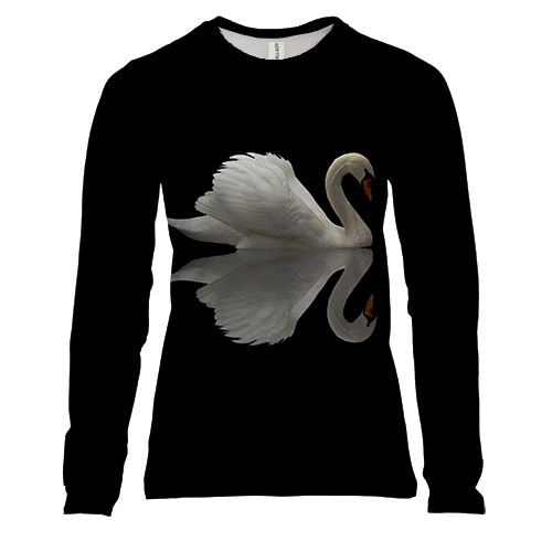 Жіночий 3D лонгслів з лебедем
